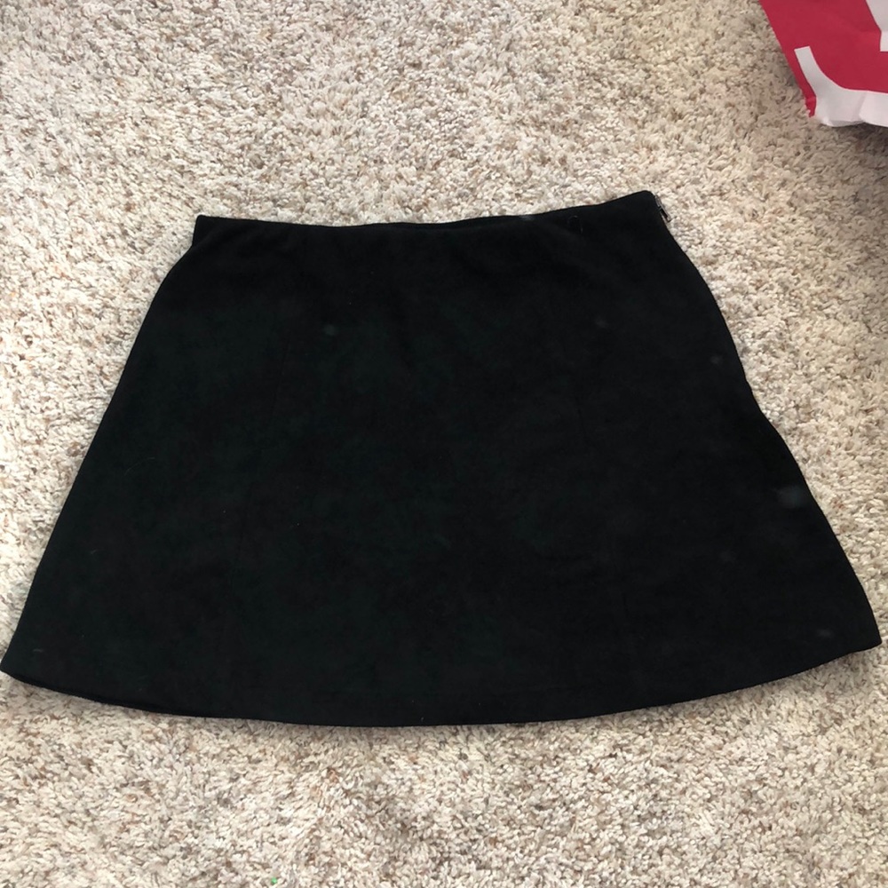 Black Suede Mini Skirt